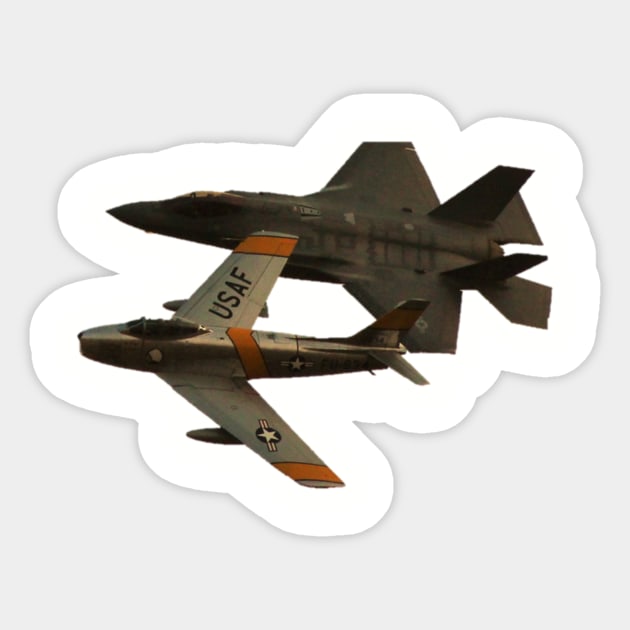 F-86 Sabre and F-35 Lightning II Sticker by acefox1